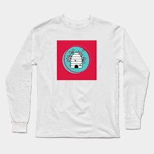 bees hive and flowers Long Sleeve T-Shirt